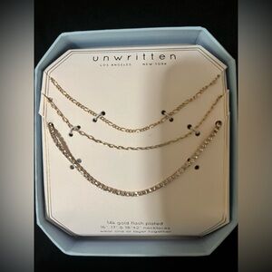 Unwritten Gold-Tone 3 Layered Necklace Set from Macys